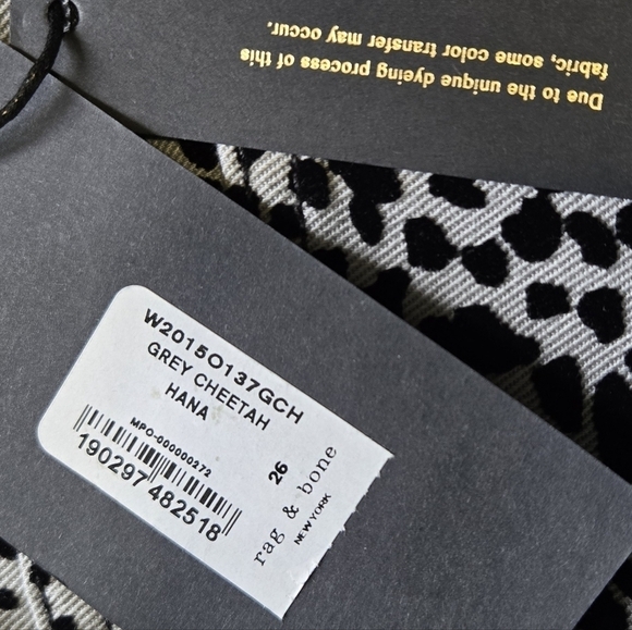 Rag & Bone Velvet Cheetah Crop Flare Jeans High Rise Ankle 26 NWT Animal Print - Picture 8 of 10